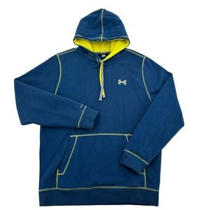 Under Armour G/LG Storm1 Blue Yellow Stitched Hoodie Loose Fit  Cozy Athletic